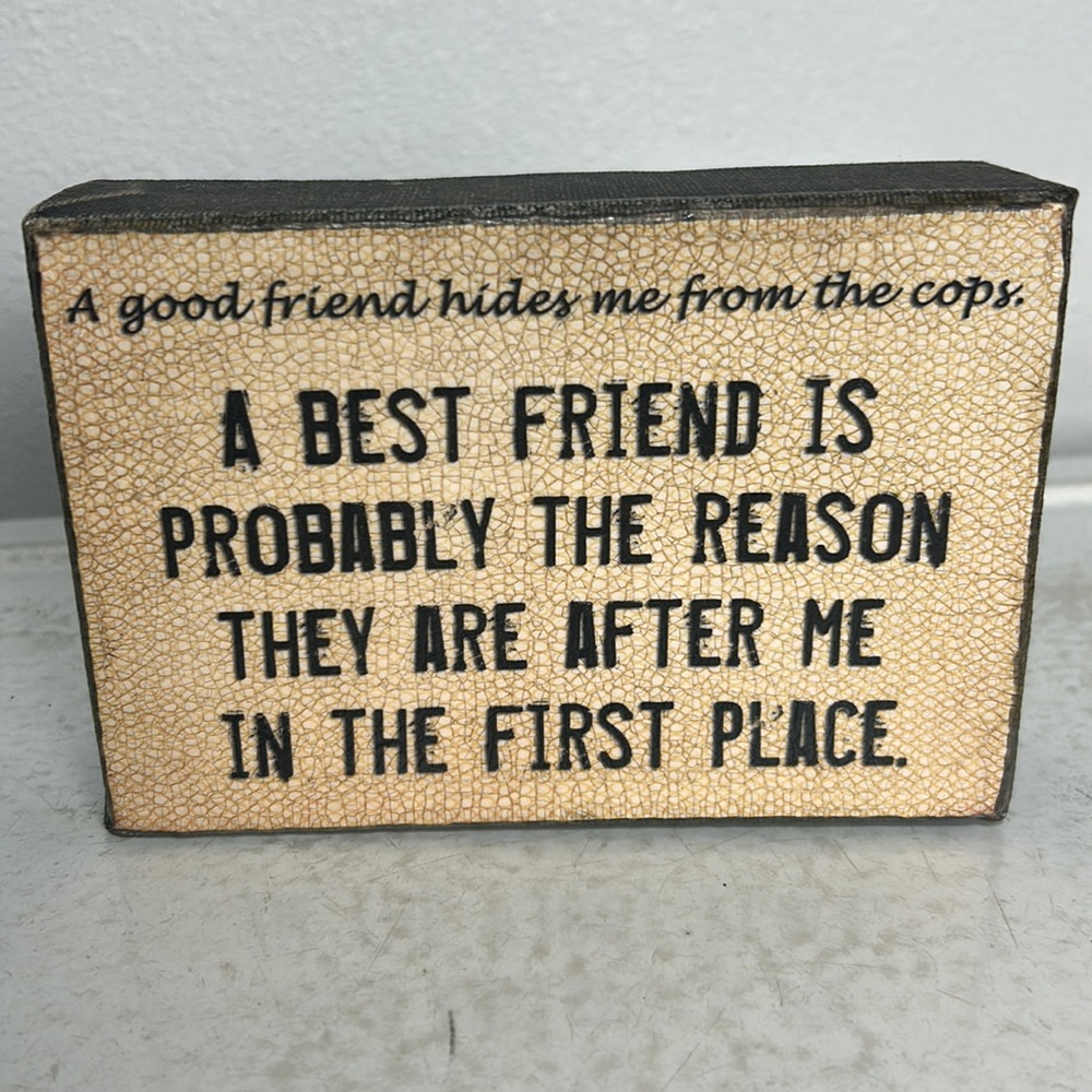 LAST CALL Funny country karma boho farmhouse best friend decorative sign art NEW